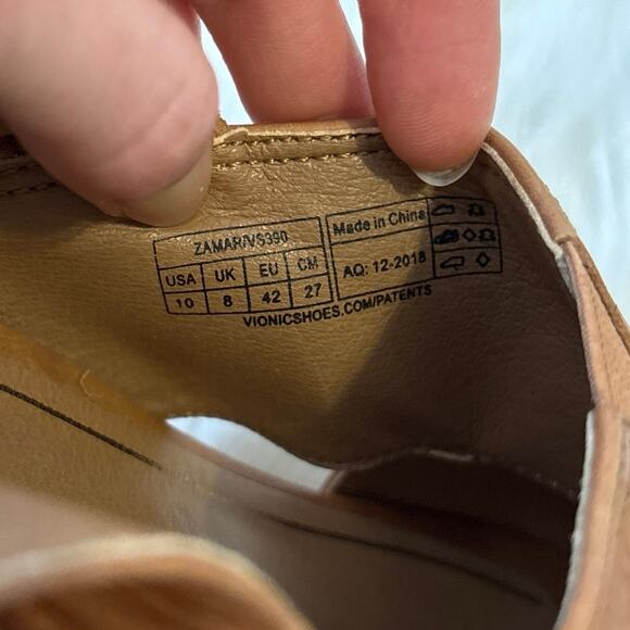 Vionic Zamar Tan Leather Espadrille Wedge Size 10 - Picture 7 of 7